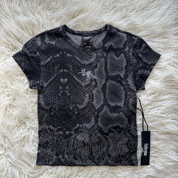 Civil Regime Boa Bliss Baby Tee Tonal Black Rhinestone
Size Medium - Picture 2 of 9